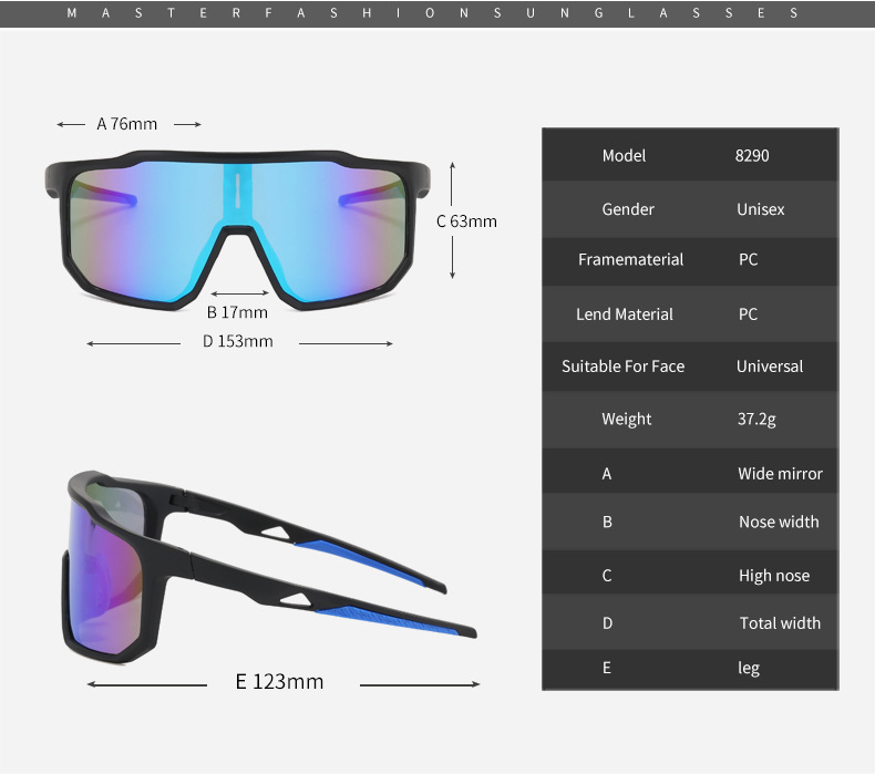 眼镜工厂加工定做太阳镜户外运动骑行墨镜防紫外线sunglasses批发详情5