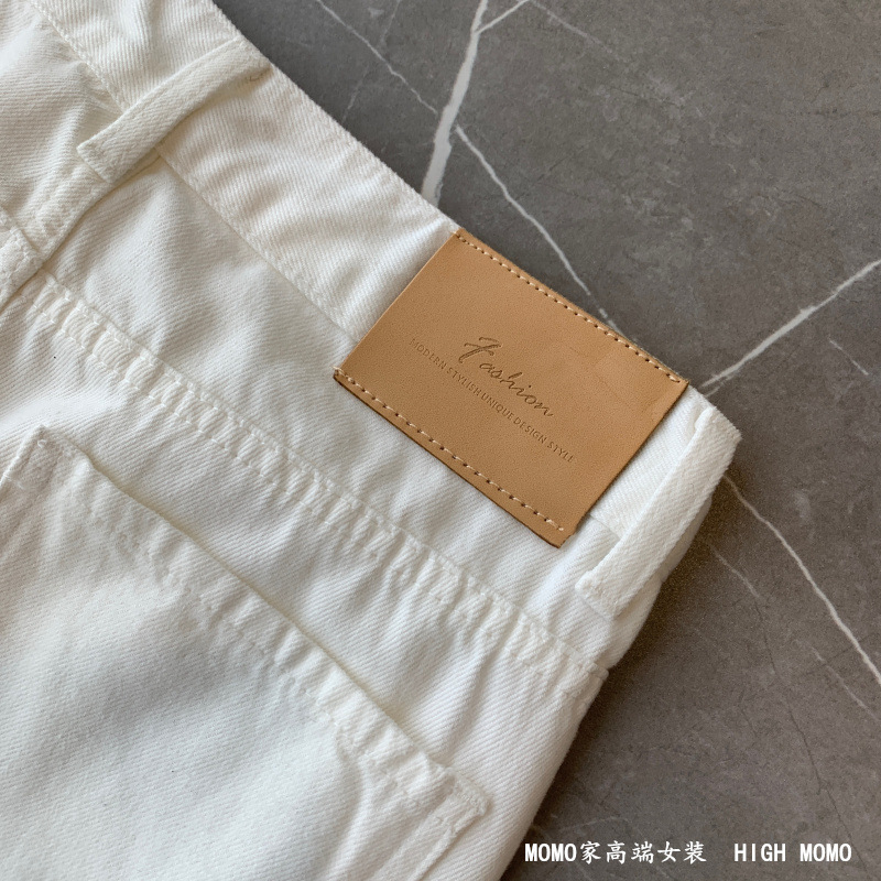 软糯！太舒服了简约百搭高腰显瘦白色牛仔裤女天丝长裤直筒裤详情13