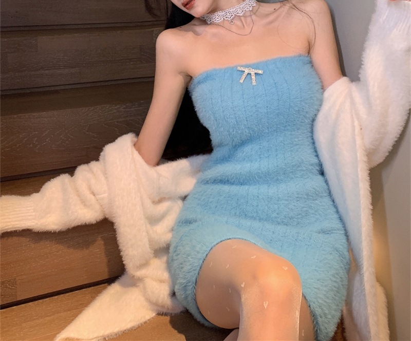 2023 Spring and Autumn laid-back and loose, knee-length, thickened, pure imitation mink fleece knitted sweater cardigan for women pic 33