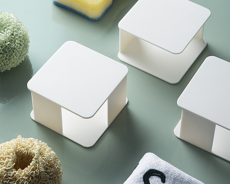 Kitchen wall-mounted scouring pad drain rack, household non-perforated cleaning cloth dishcloth, sponge sink storage rack, shelving rack pic 4