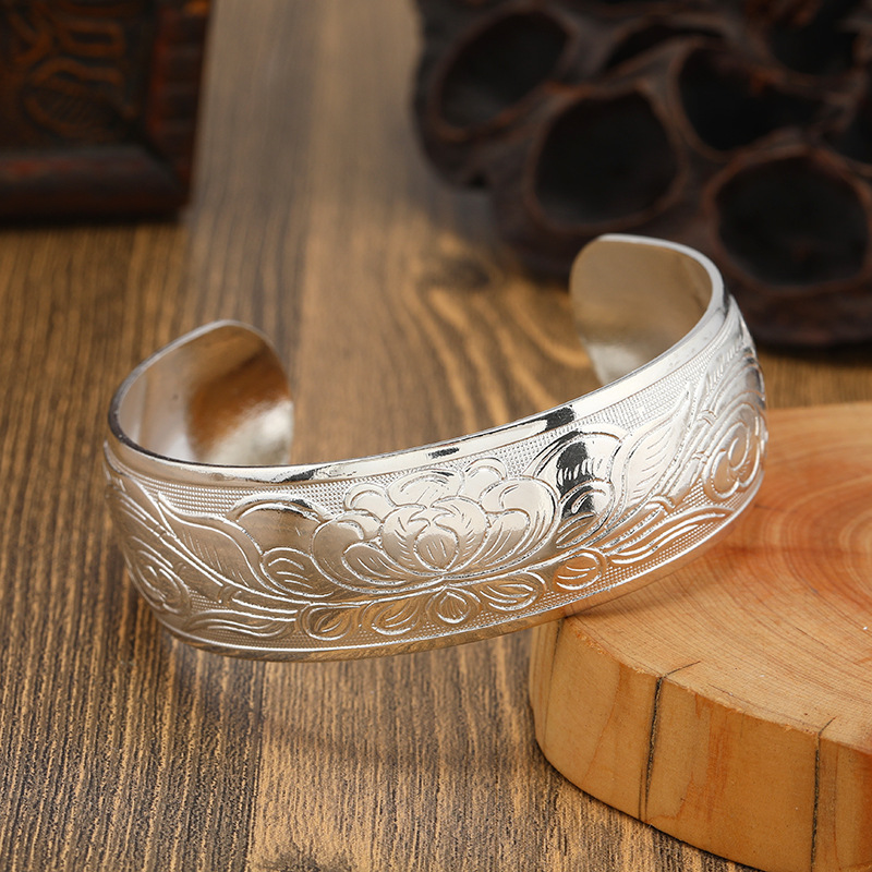 Retro ethnic style Miao silver bracelet, personalized wide opening bracelet, new Chinese style ancient style Guizhou handmade silver jewelry bracelet for children pic 25