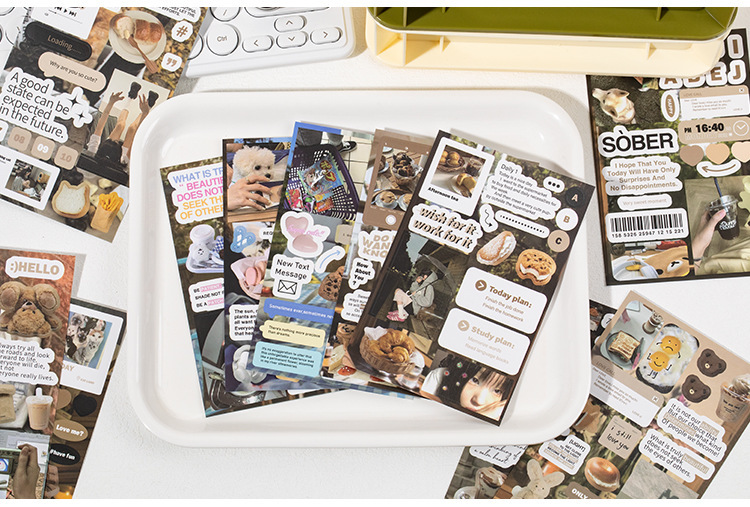 语闲切模贴纸书 漫游未完结系列 盐系古早风素材手帐谷子咕卡拼贴详情12