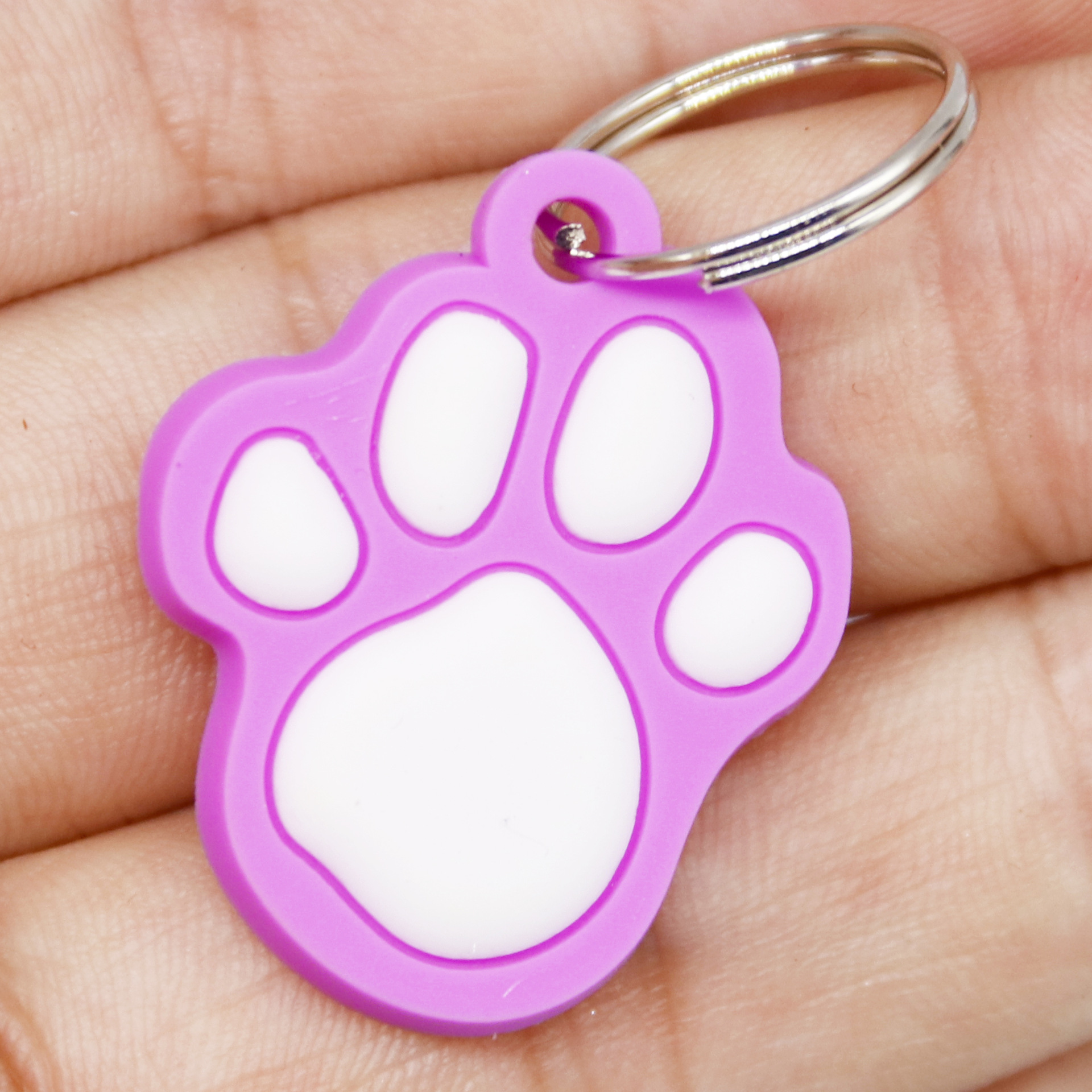 Seis etiquetas de perro para mascotas moe favorite palm shape gotejar pegamento collar para mascotas listado silicona pet id tag pic 5