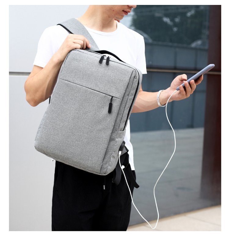Cross-border backpacks, simple notebooks, business computer bags, campus student schoolbags, trendy travel backpacks that can be printed with logos pic 44