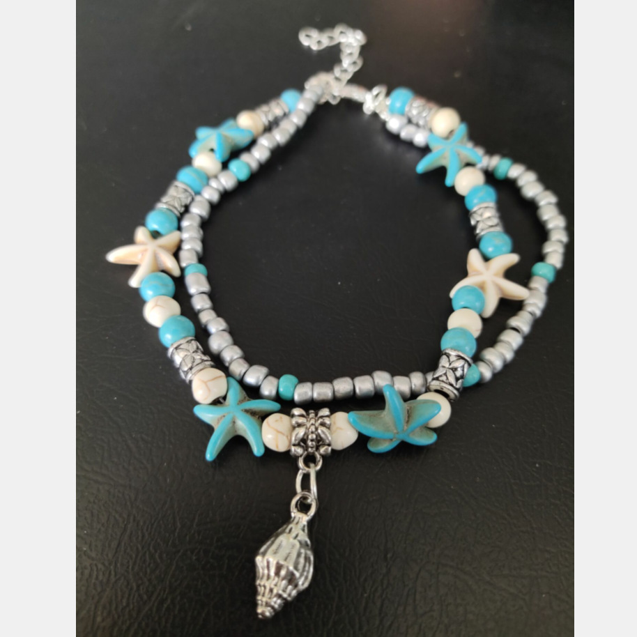 欧美跨境外贸脚饰乌龟脚链吊坠贝壳海星瑜伽沙滩情侣套装脚饰现货详情13