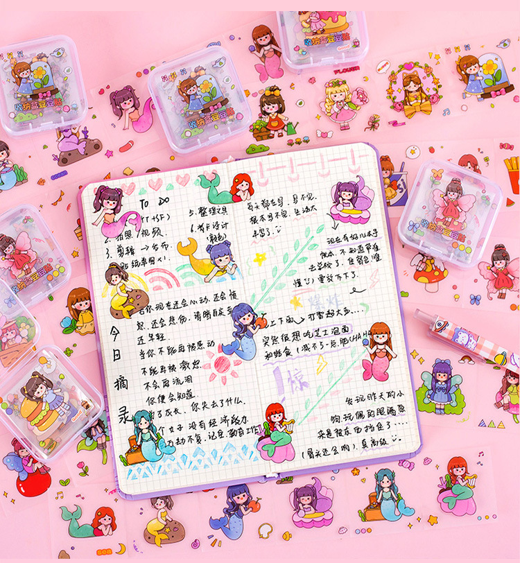 卡通盒装豆豆贴纸 儿童创意可爱贴纸小礼品手账DIY装饰素材小贴画详情20