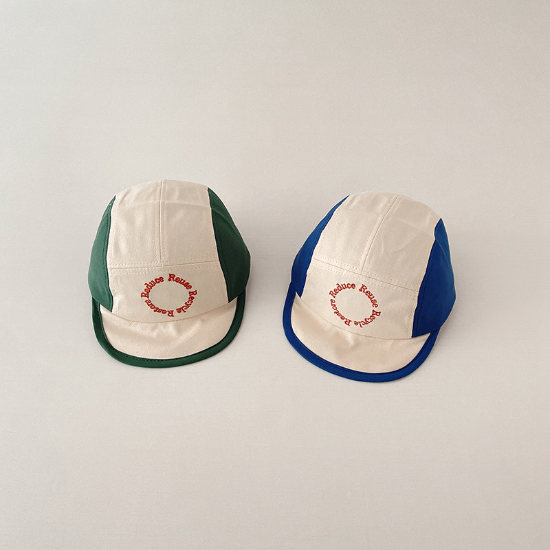 Baby baseball caps, spring pure cotton caps for infants, boys and girls, Korean-style color-blocked spring and autumn soft brim baseball caps pic 6