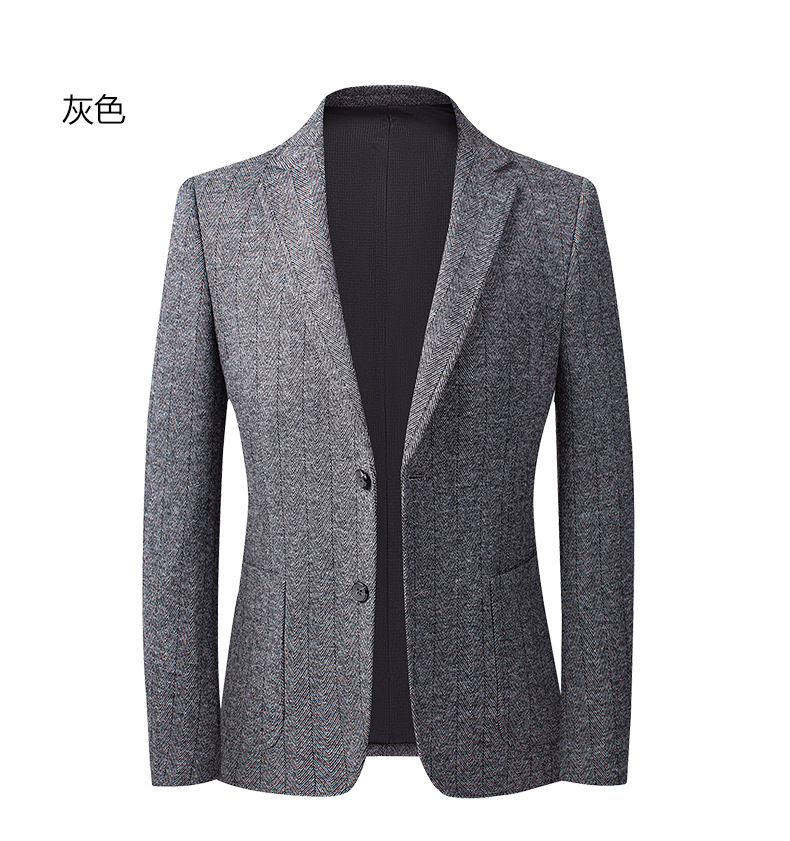 Laishibert autumn and winter knitted woolen woolen suits for young and middle-aged men, small suits for men, slim-fit woolen casual suits pic 41