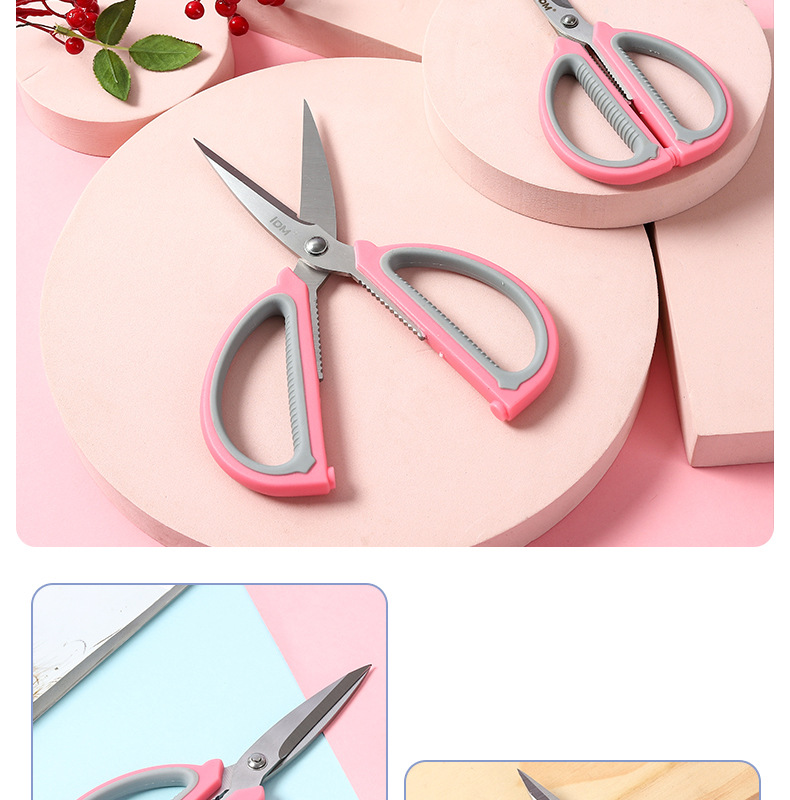 Lidemei convenient air cushion comfortable office scissors, color multi-functional stainless steel scissors, large and small sizes, straight head flat scissors pic 12