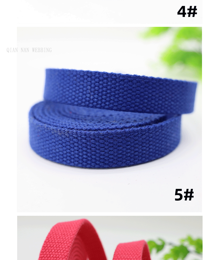 Factory direct supply of 18-20MM wide thickened cotton woven straps, canvas bag straps, hand shoulder straps, waist belts, binding straps and accessories pic 6