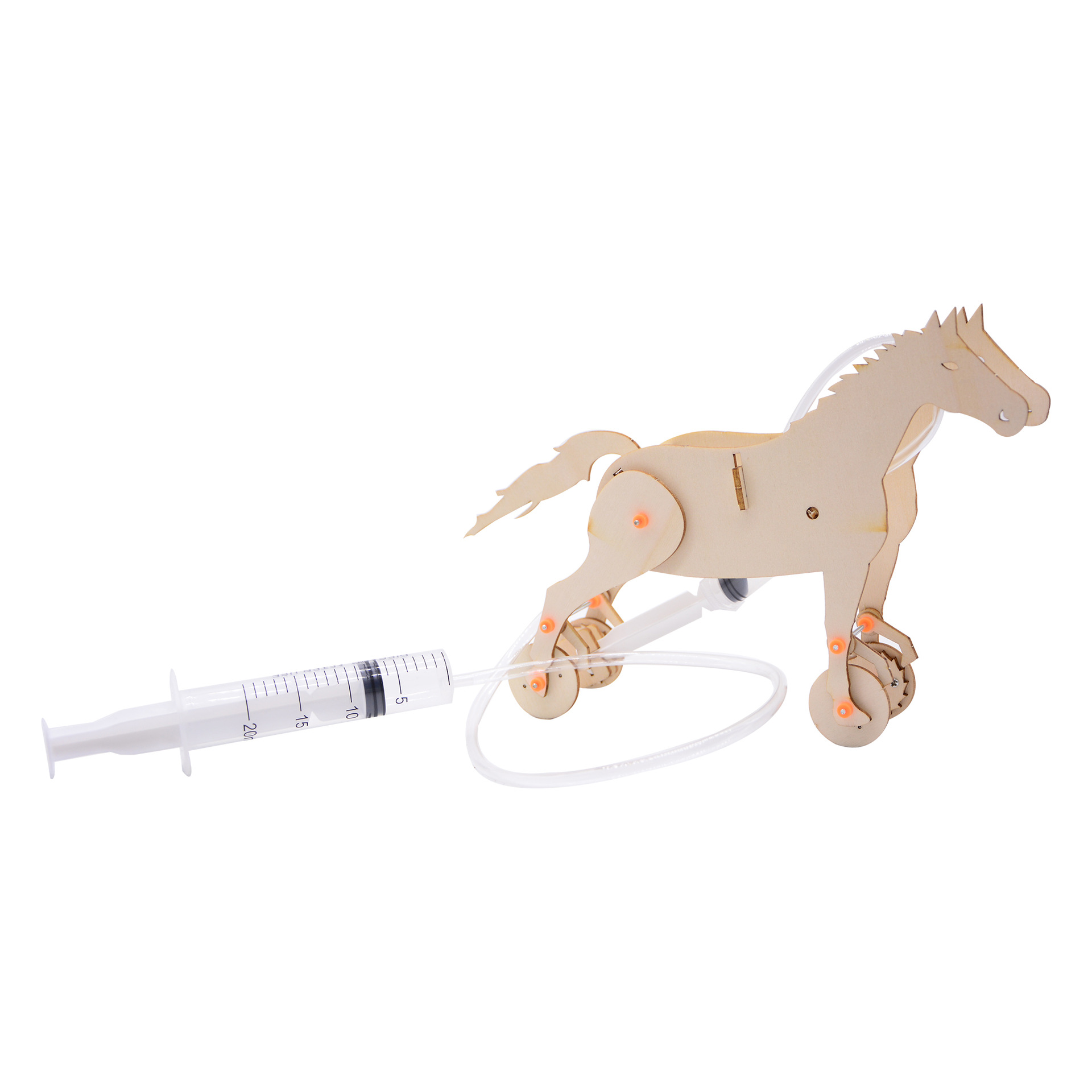 The running Red Hare Horse, a small pneumatic horse, is an intellectual and brain-stimulating assembly toy model for primary and secondary school students and a handicraft material pic 4