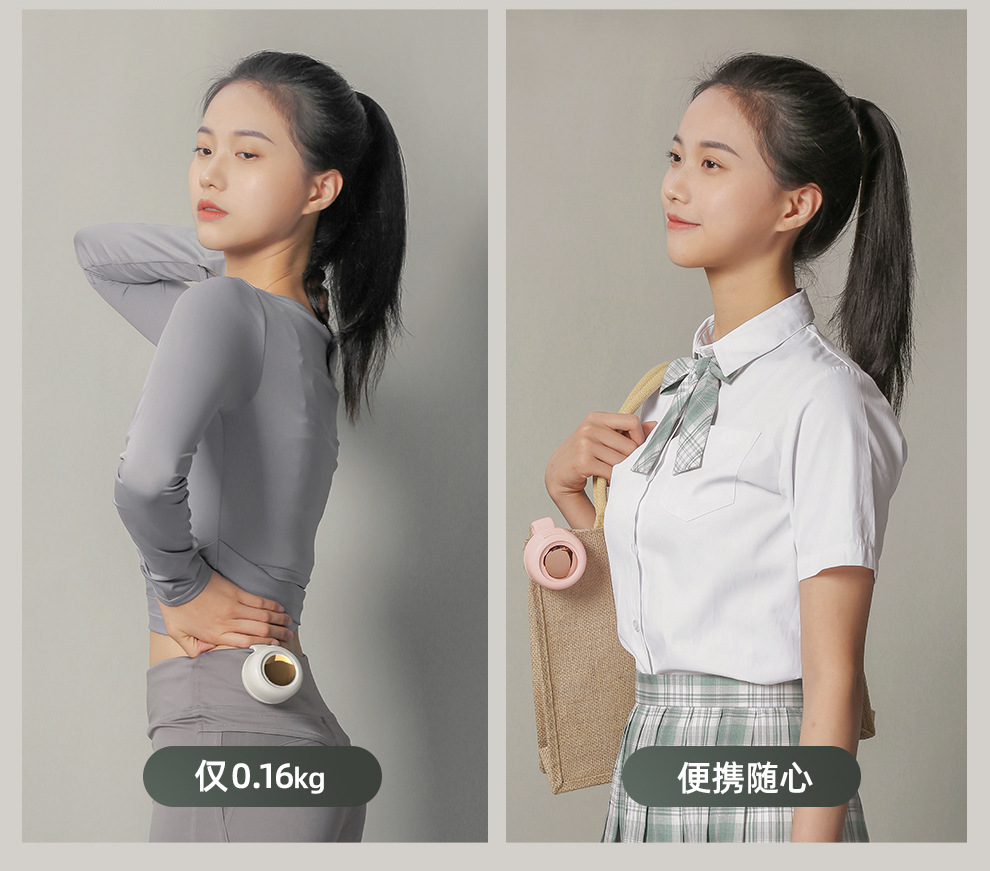 跨境新款小旋风挂脖小风扇迷你挂腰便携手持桌面usb充电小电风扇详情8