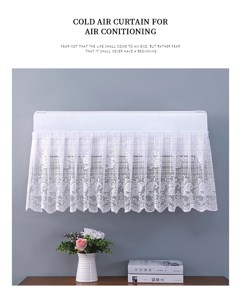 防直吹月子空调挡风罩蕾丝挂帘挂机格力美的空调挡风帘布板魔术贴详情5