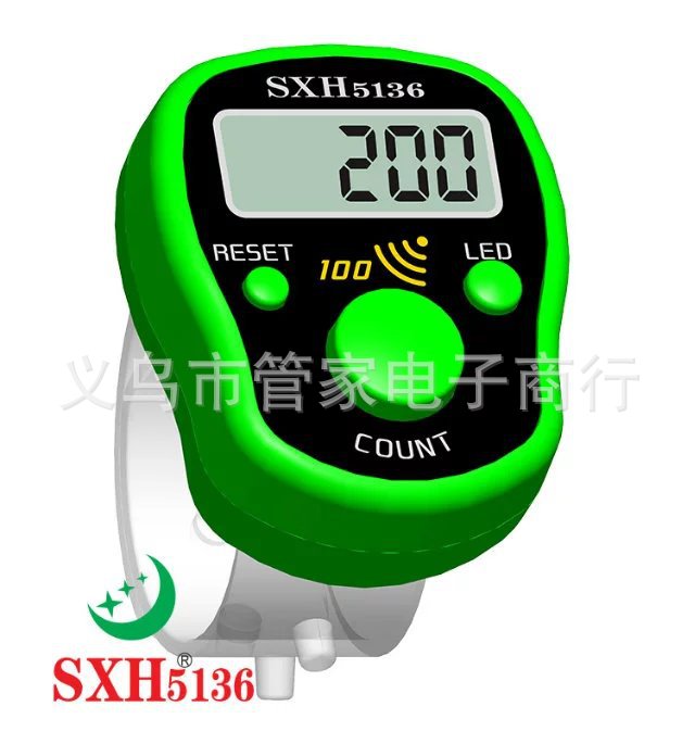 The multi-functional whole-body sound-emitting reminder LED night-luminous electronic chanting counter can be manually pressed with a backlit counter pic 5