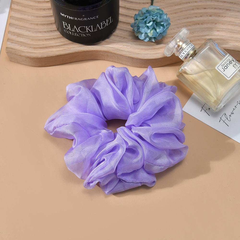 2023年新款大号纯色雪纺大肠发圈欧美女简约款扎头发皮筋厂家直供详情19