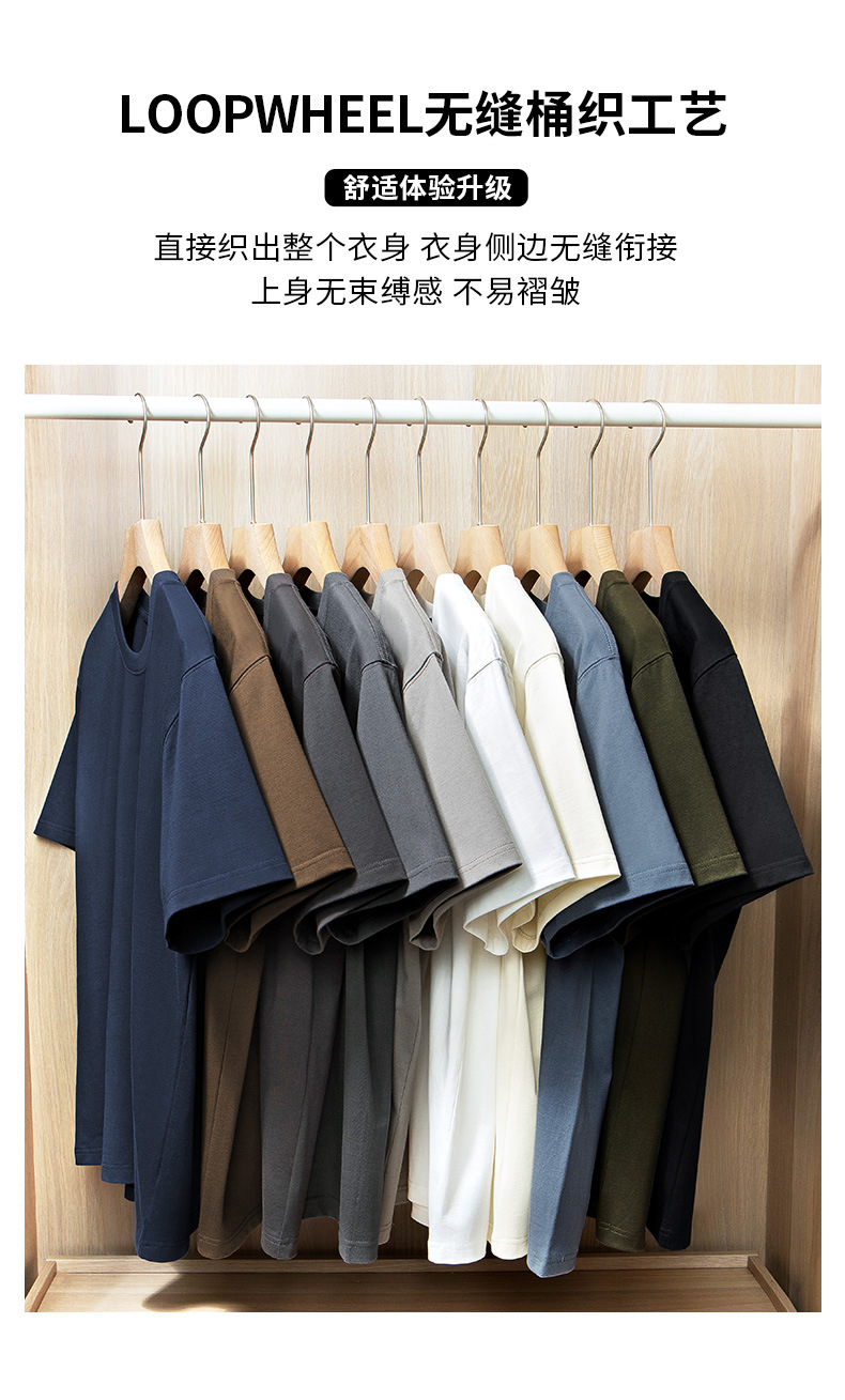 240g精梳纯棉T恤休闲夏季重磅t恤男纯棉短袖百搭宽松打底衫体恤男详情4