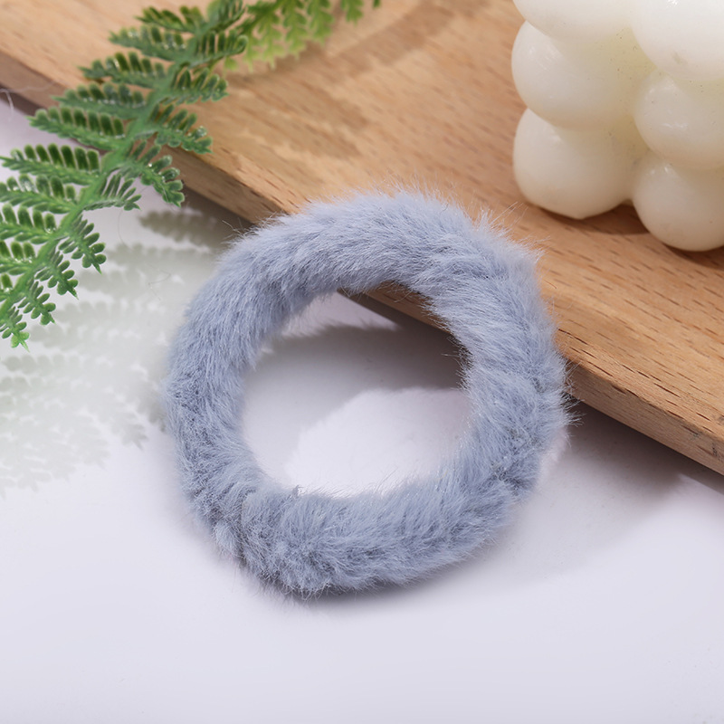 Korean style hair bands, simple autumn and winter plush bun hair ties, fashionable candy-colored sweet hair tie hair accessories wholesale pic 15