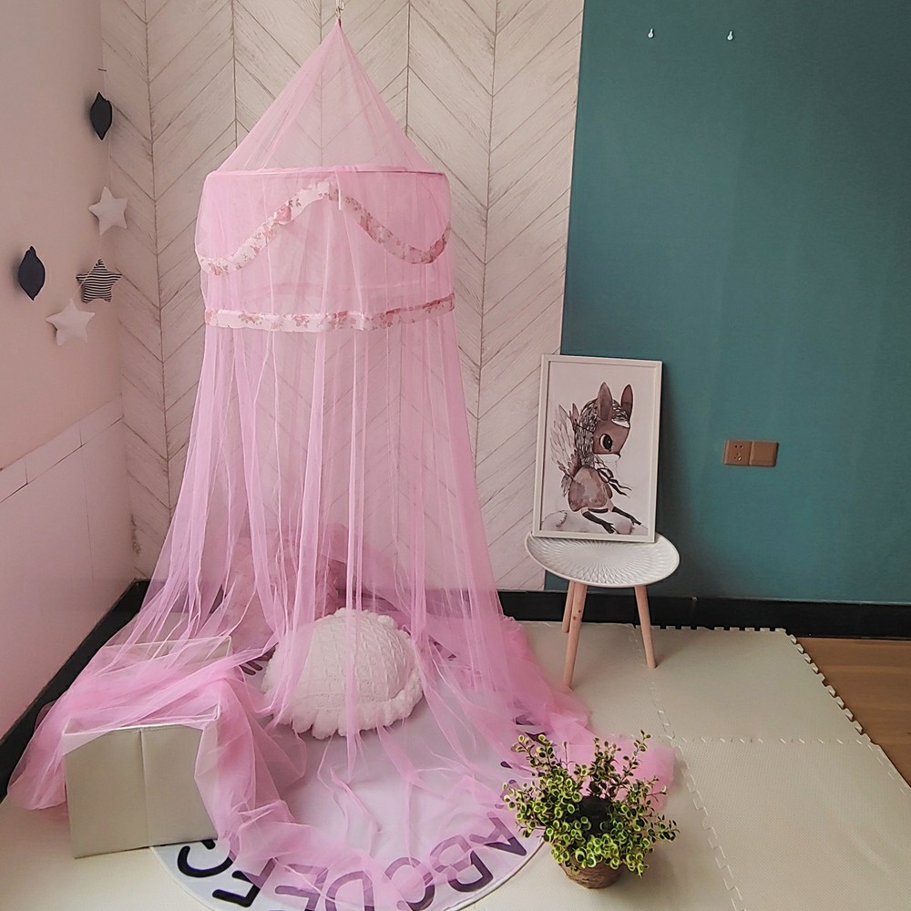 小圆顶可折叠公主蚊帐 加密儿童吊顶蚊帐详情1