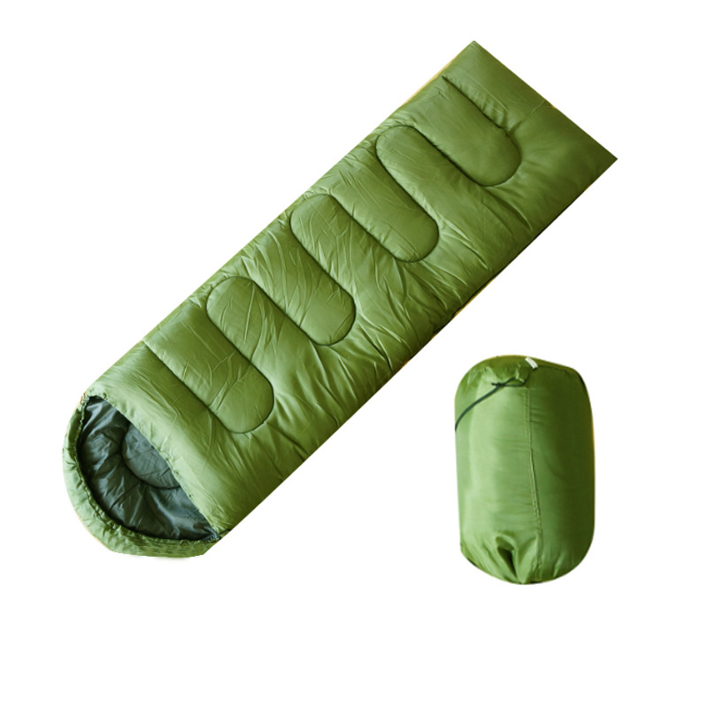 Outdoor spring, autumn and winter warm camping sleeping bags, travel camping outdoor multi-color and multi-specification envelope with cap sleeping bags pic 1
