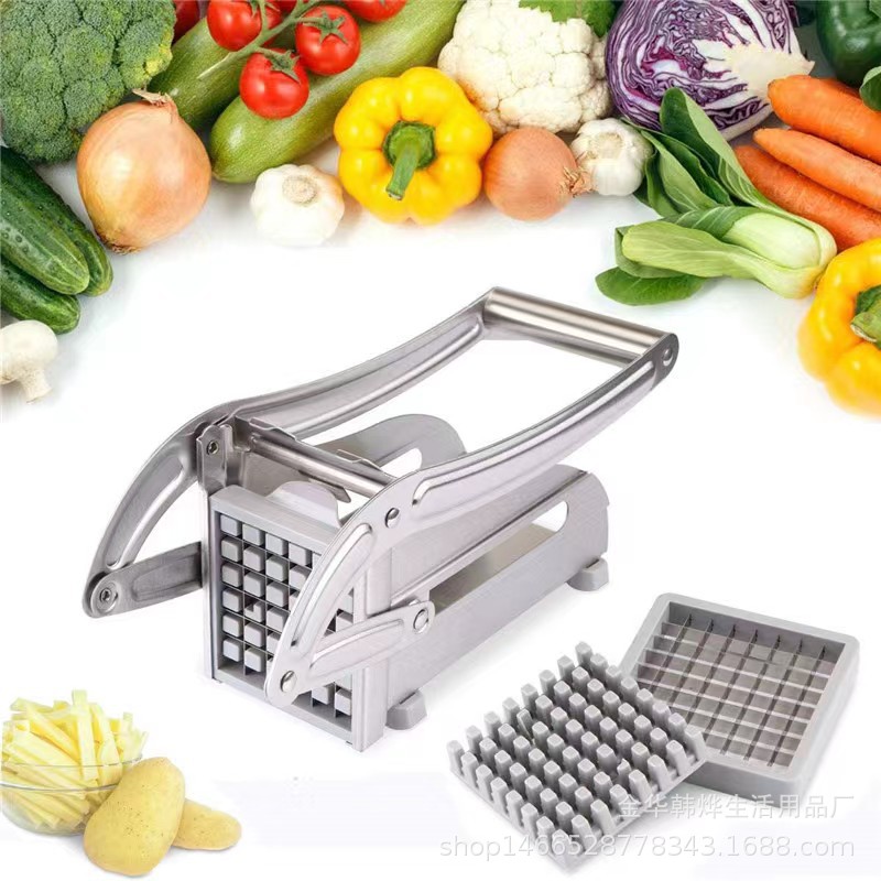 The best-selling cross-border kitchen household potato cutter, a stainless steel multi-functional potato and cucumber cutter, comes with a free staples pic 5