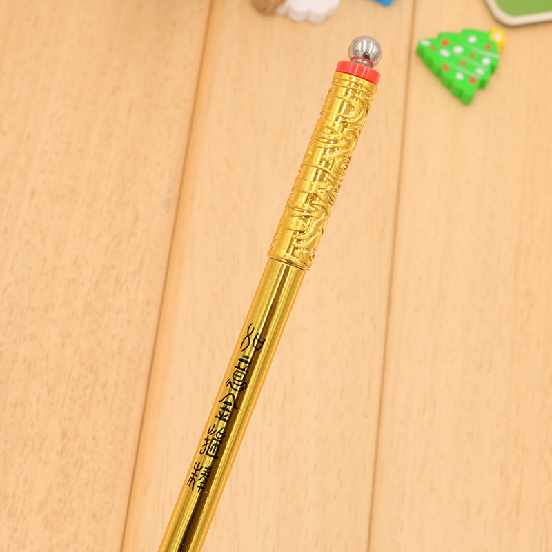 Retractable golden hoop rod magnetic pressure-reducing gel pen with 12 steel balls, black 0.38 magnetic pressure-reducing gel pen wholesale pic 12