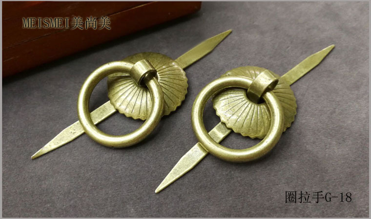 30mm antique copper-plated small circular drawer handle, new Chinese-style medicine cabinet, tea canister gear buckle ring, circular pull ring pic 2