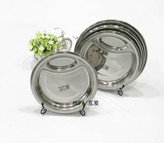 Factory direct sales of stainless steel dinner plates, stainless steel round tableware plates, round plates pic 6