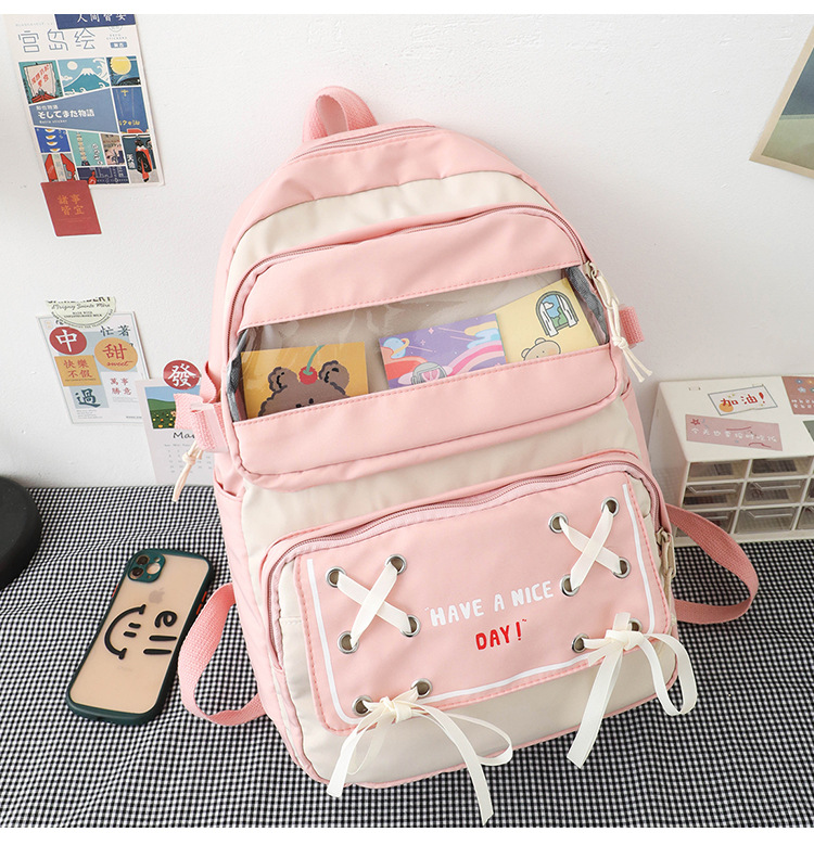 New student schoolbag, Japanese-style cute and fresh girl backpack, large capacity for junior high school students, trendy backpack for primary school boys pic 31