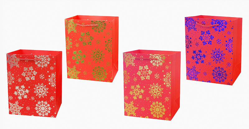 佰世特包装现货烫金新款圣诞节日礼品袋撒粉包装袋手提袋批发外贸详情1