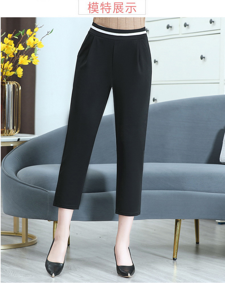 Summer eight-inch pants for middle-aged and elderly women, high-waisted loose spring wear, thin mom pants, casual pants, straight-leg pants for middle-aged women pic 27