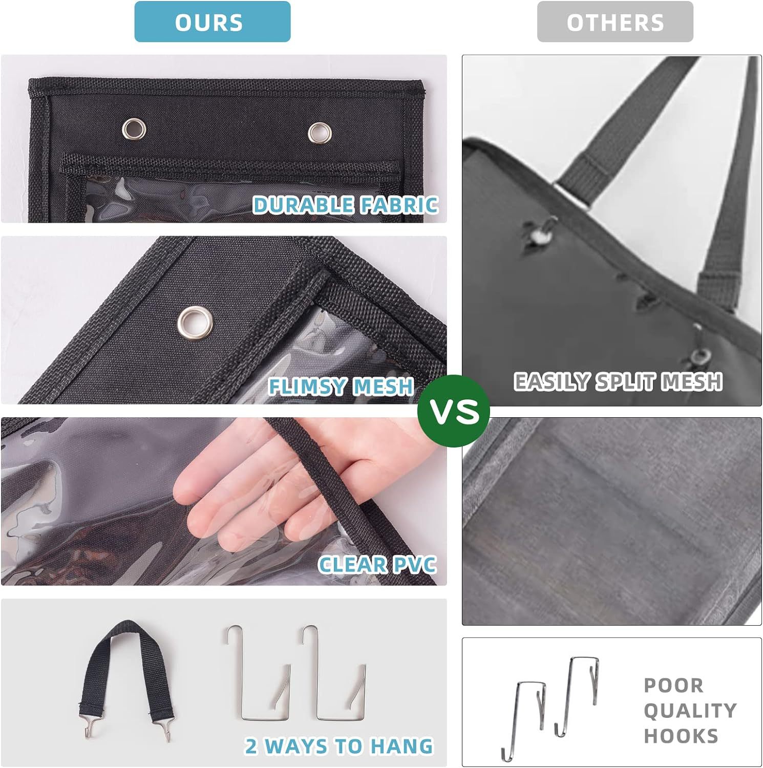 Amazon's best-selling 24-compartment rear hanging bag for storing pants, T-shirts, jeans, scarves, shirts and towels pic 25