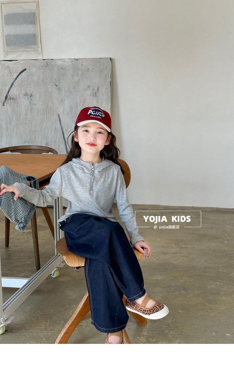 女童T恤春季2025新款韩范修身小女孩连帽上衣儿童长袖春装详情28