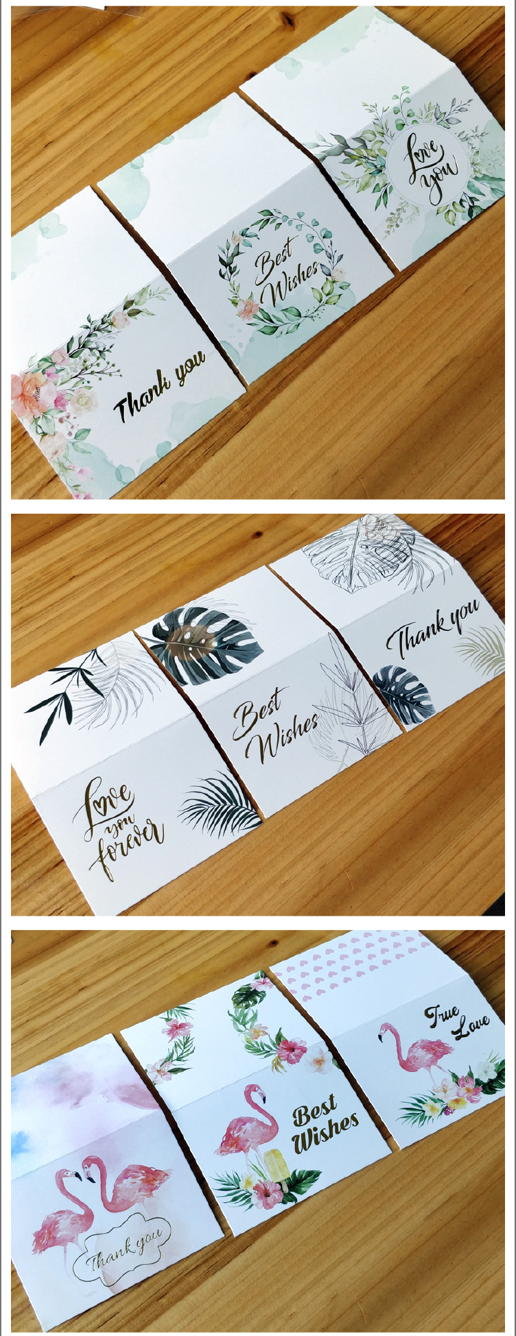 Simple European-style gilded creative thank-you card, baking flower shop birthday folding card, positive review after-sales service card pic 30