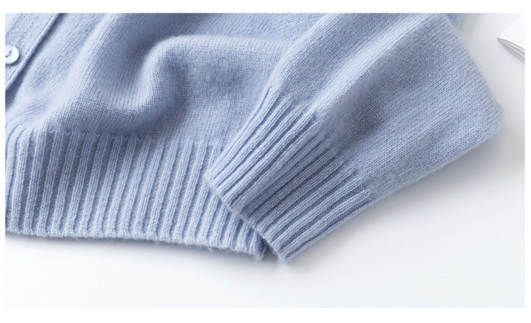 Qili Colorful Gemstone 12-color seamless one-piece Merino wool button cardigan, a versatile knitted long-sleeved top for commuting pic 71