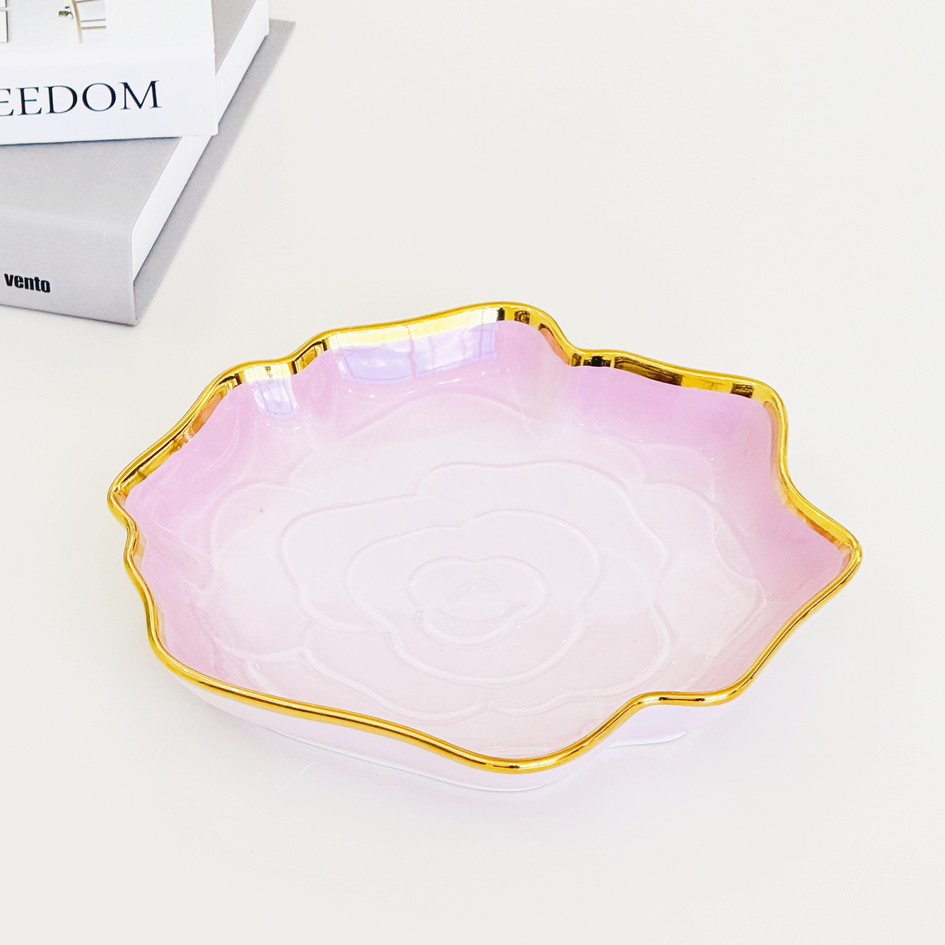 A set of household light luxury and high-end printed bowls, bone China 2024 new style, beautiful ceramic bowls, plates, bowls and tableware pic 26