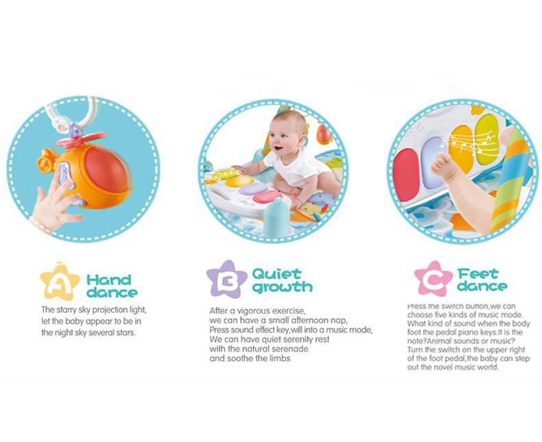 跨境婴儿脚踏琴 健身架 带话筒可连接手机游戏垫 游戏床详情9