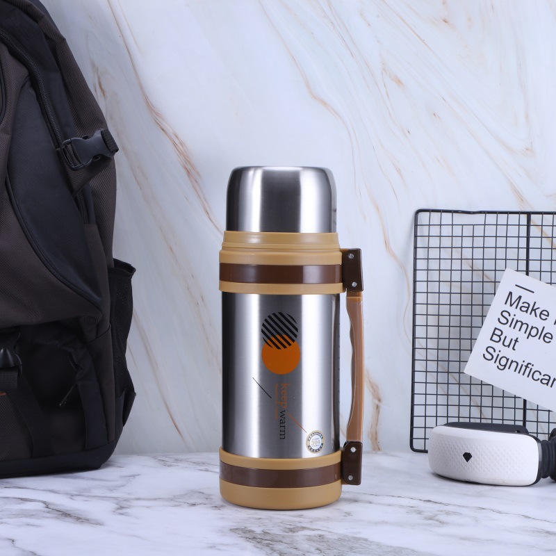 304 stainless steel vacuum insulated kettle, large-capacity kettle, outdoor sports travel kettle, portable handle thermos pic 3