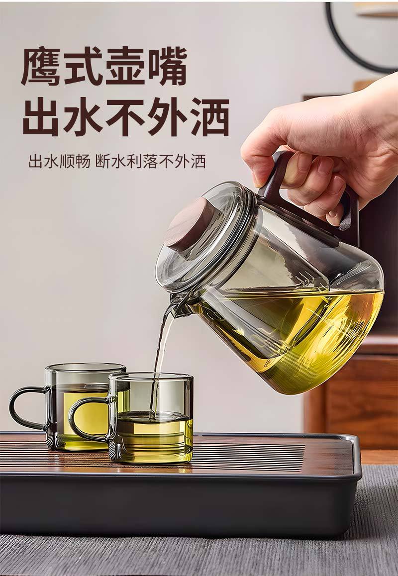 茶壶家用玻璃泡茶壶耐高温茶水分离单壶办公室沏煮花茶壶茶具套装详情5