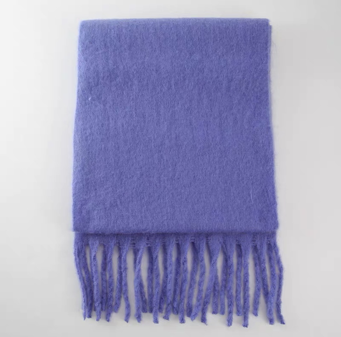The 2024 new style scarf features solid mohair and winter macarons with thick tassels, providing warmth for ladies in autumn, winter and Christmas pic 16