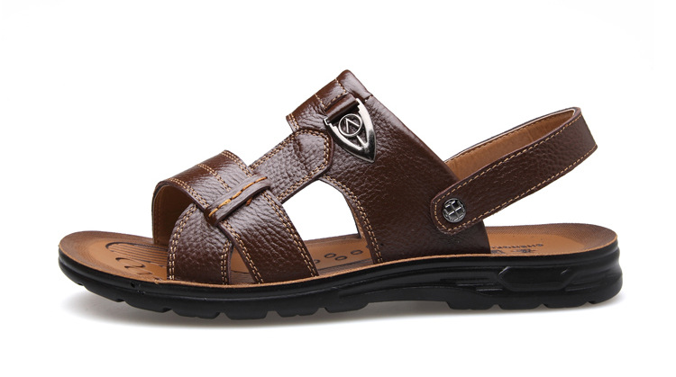 Verano tallas grandes al por mayor 45 46 47 48 49 50 tallas de playa de los hombres capa de piel de vaca sandalias zapatillas hombres pic 26