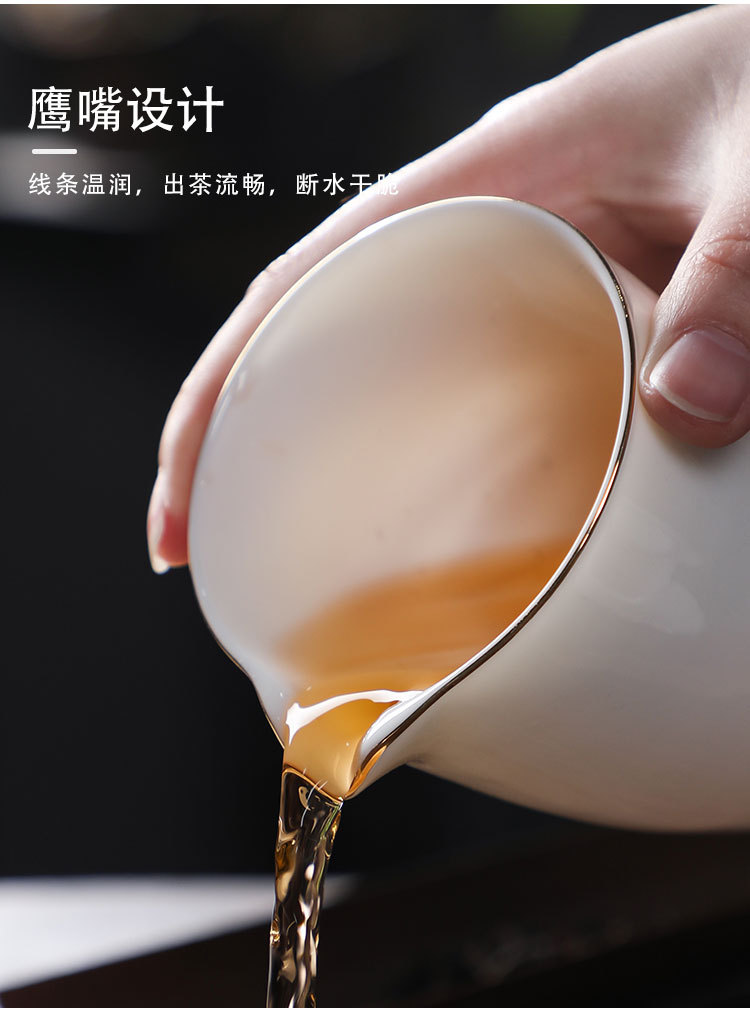 Factory direct sales of pure white Dehua jade porcelain Gongfu tea sets, wholesale available, light luxury gift box with logo pic 8