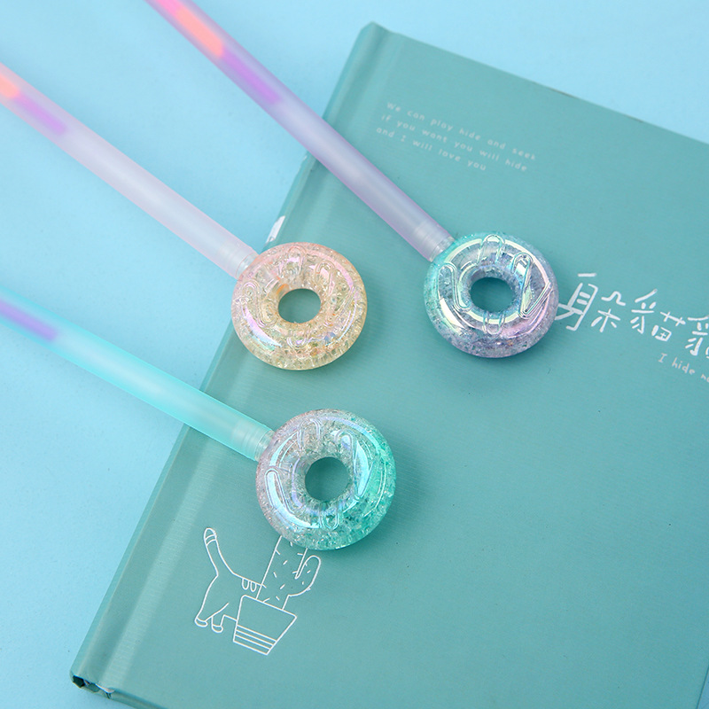 Korean version 2105 Crystal Donut Gel Pen, creative and colorful ice crack Donut, student signature pen wholesale pic 7