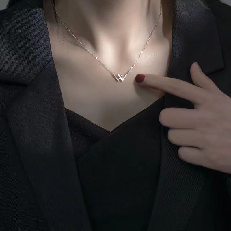 s925银轻奢项链百搭潮锁骨链女蝴蝶简约小众高级感气质毛衣链饰品详情7