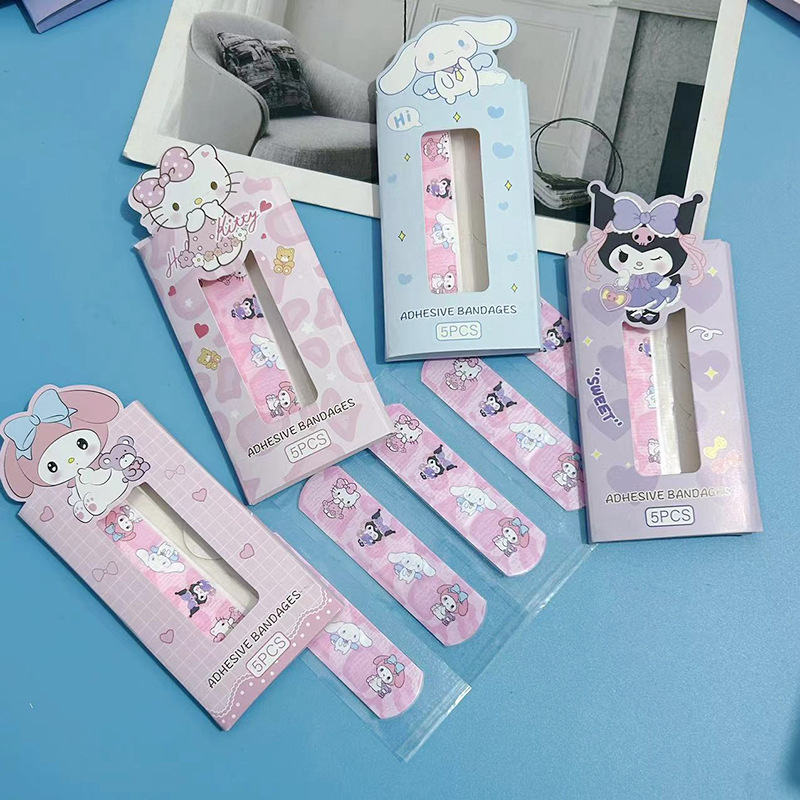 Sanrio Kuromi Band-aid box set: 5 pieces of waterproof and breathable band-aids for students and children, wound patches, and hemostatic patches pic 3