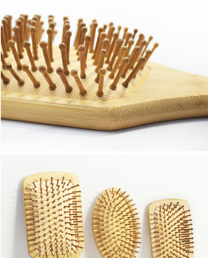 Wholesale of natural bamboo and wood combs, air cushion massage combs, large curly hair scalp massage combs, hair styling combs, and hair smoothing airbags pic 8