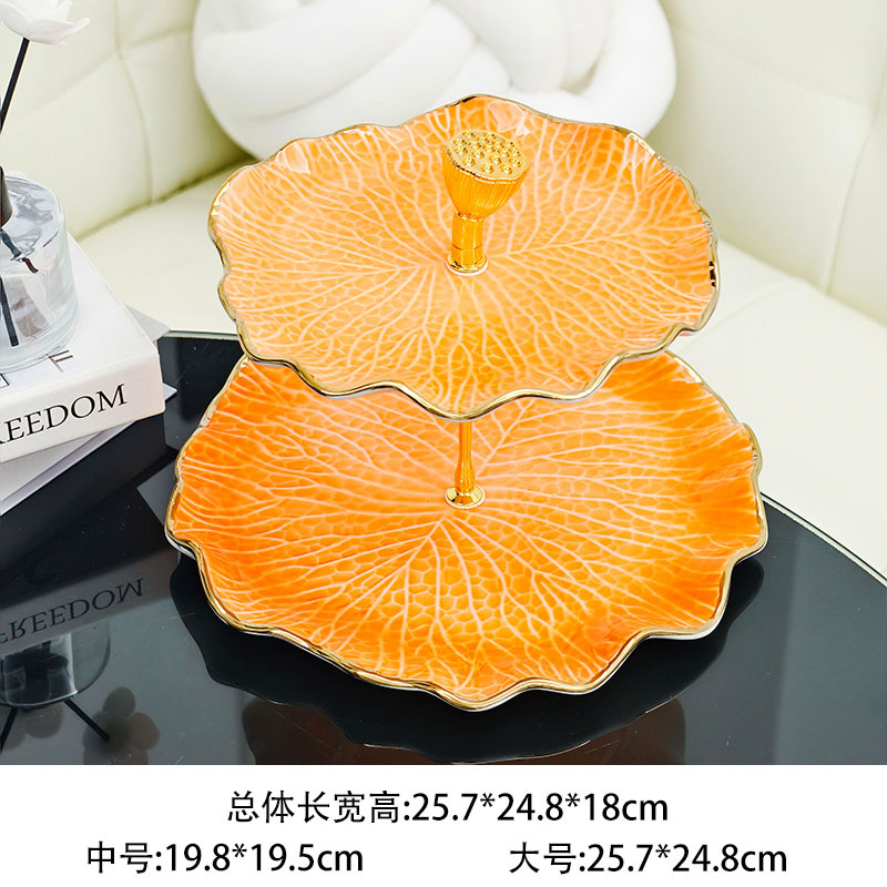 Water ripple ceramic European-style simple fruit plate, light luxury cake stand, dessert table, living room coffee table, dried fruit plate pic 5