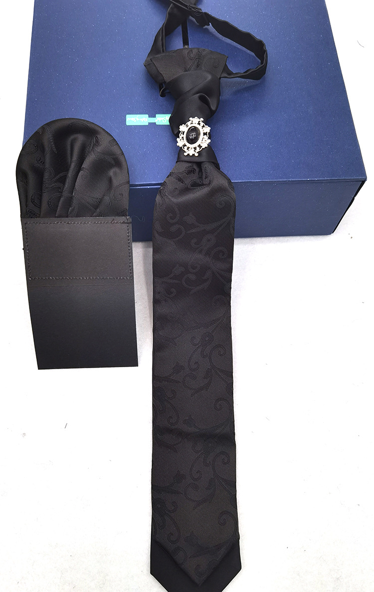 Hong Kong knot tie pocket square set gift with suit photography groom British wedding banquet tie for men pic 20