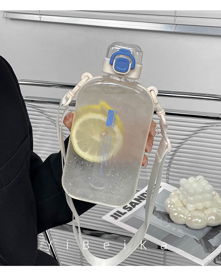 时尚简约大容量水杯创意方形运动健身杯子高颜值网红塑料水杯批发详情11