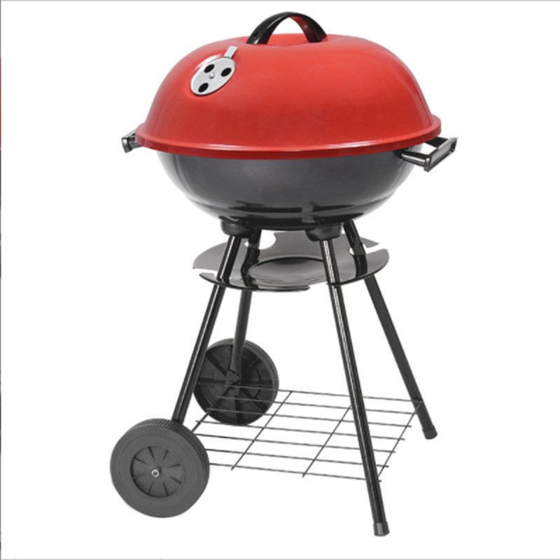 Four-legged 17-inch apple-shaped round barbecue grill pic 1