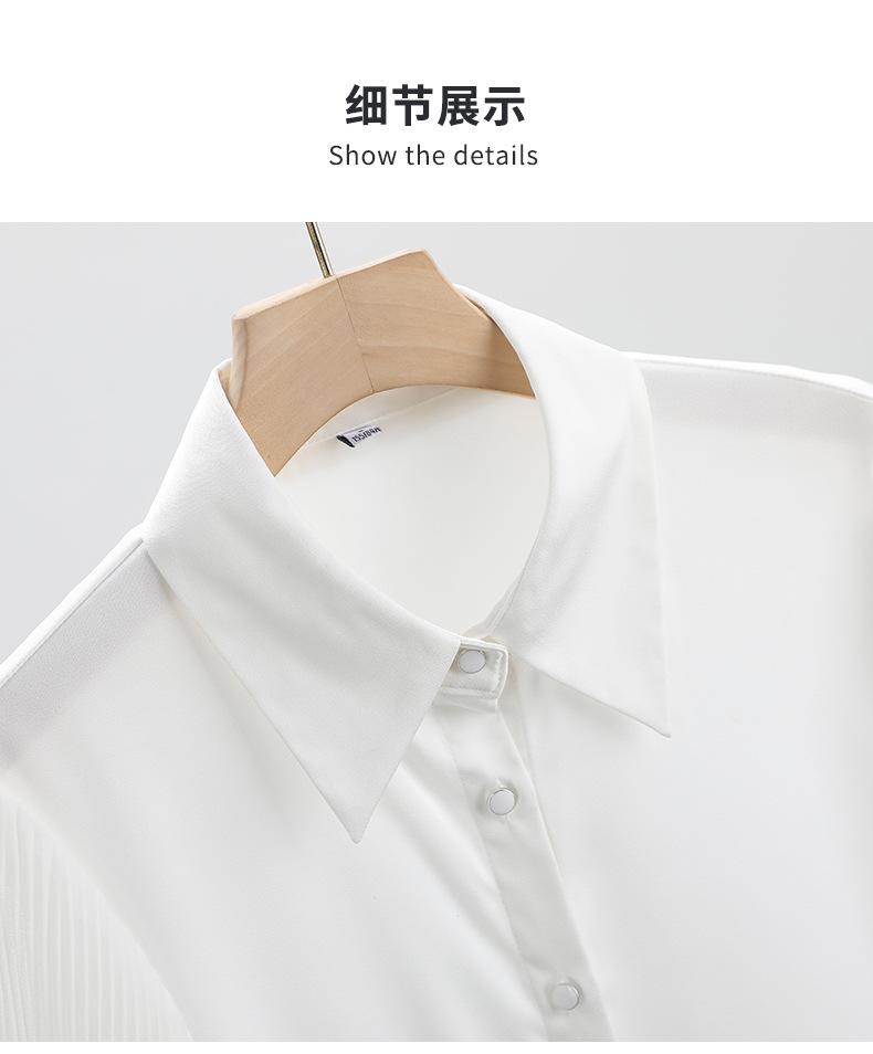 白色职业短袖衬衫女2024夏季新款气质通勤高级感白领简约纯色衬衣详情20
